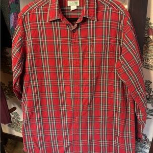 L.L. Bean Men's Red Plaid Shirt